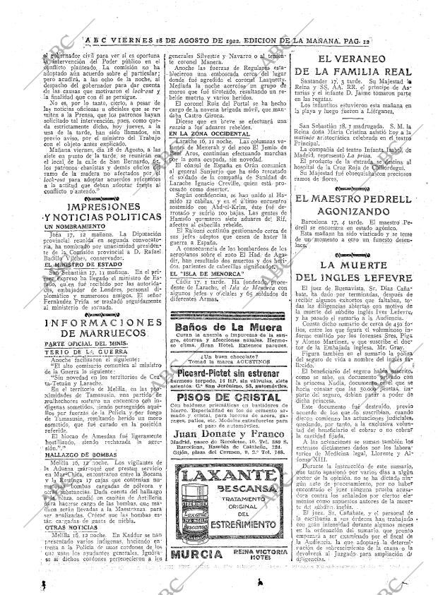 ABC MADRID 18-08-1922 página 12