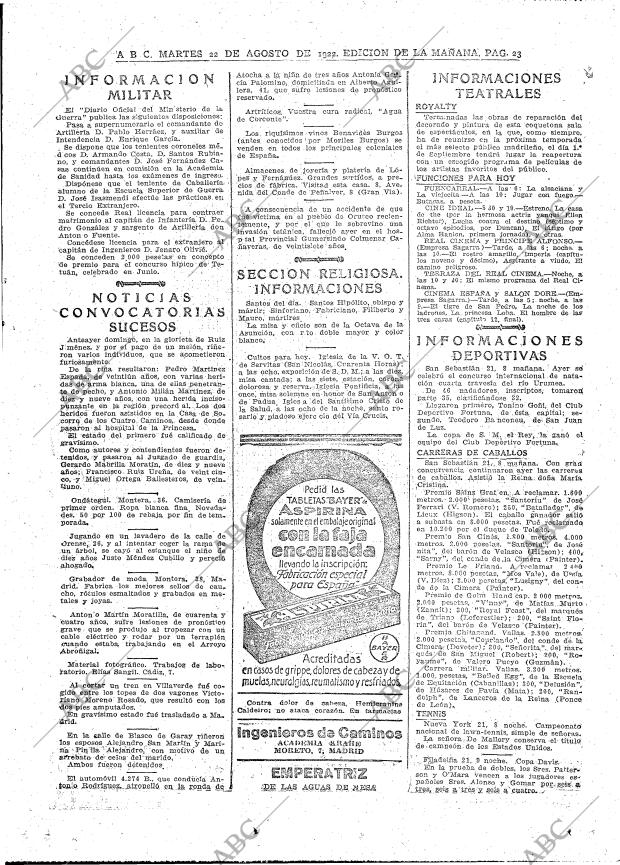 ABC MADRID 22-08-1922 página 23