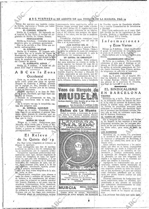 ABC MADRID 25-08-1922 página 14