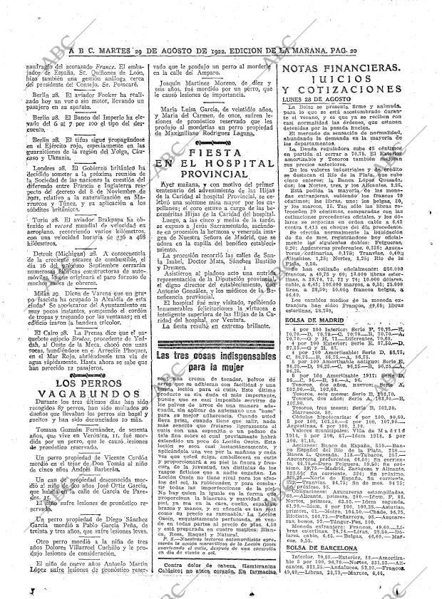ABC MADRID 29-08-1922 página 20