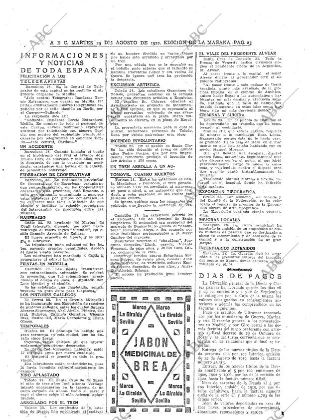 ABC MADRID 29-08-1922 página 23