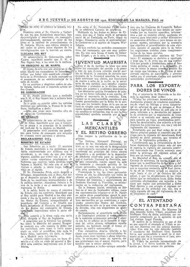 ABC MADRID 31-08-1922 página 10