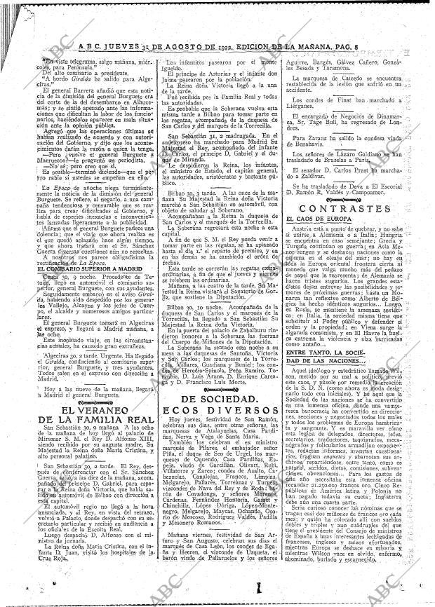 ABC MADRID 31-08-1922 página 8