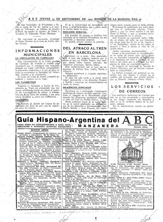 ABC MADRID 14-09-1922 página 12