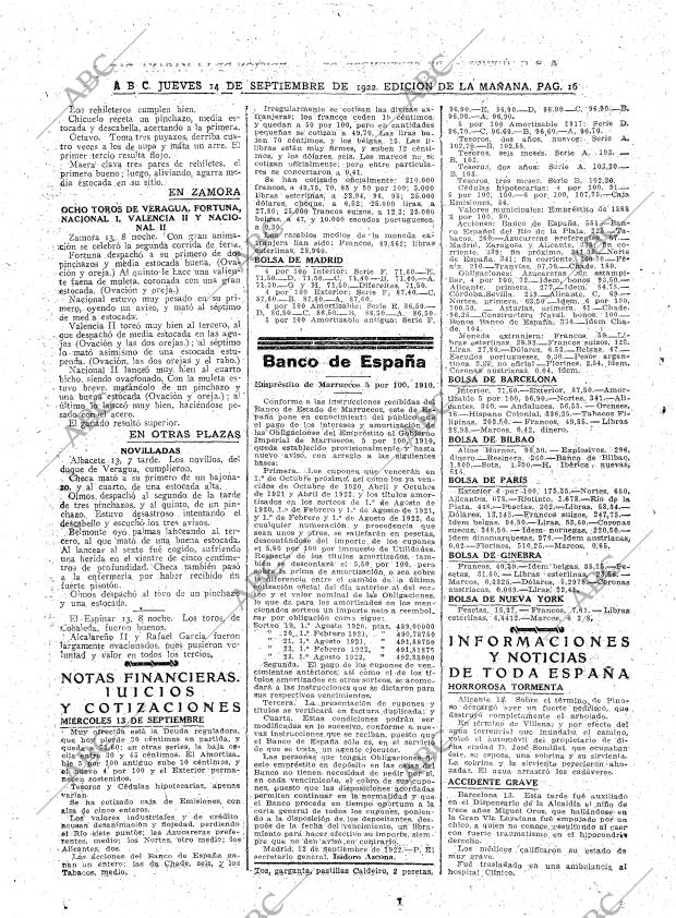 ABC MADRID 14-09-1922 página 16