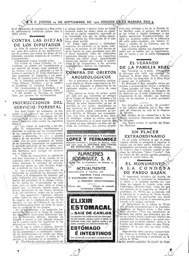 ABC MADRID 14-09-1922 página 9