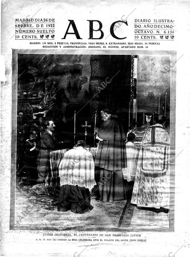 ABC MADRID 26-09-1922 página 1