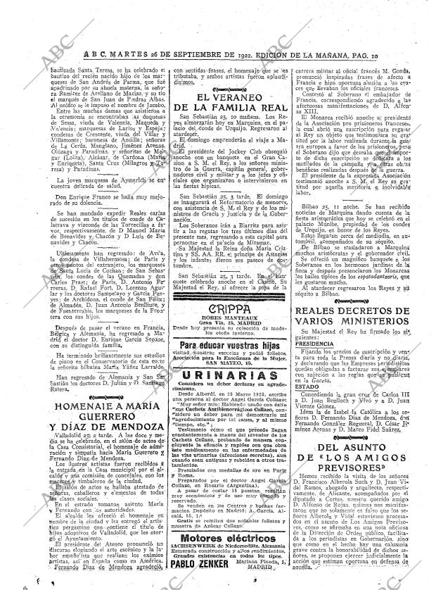 ABC MADRID 26-09-1922 página 10