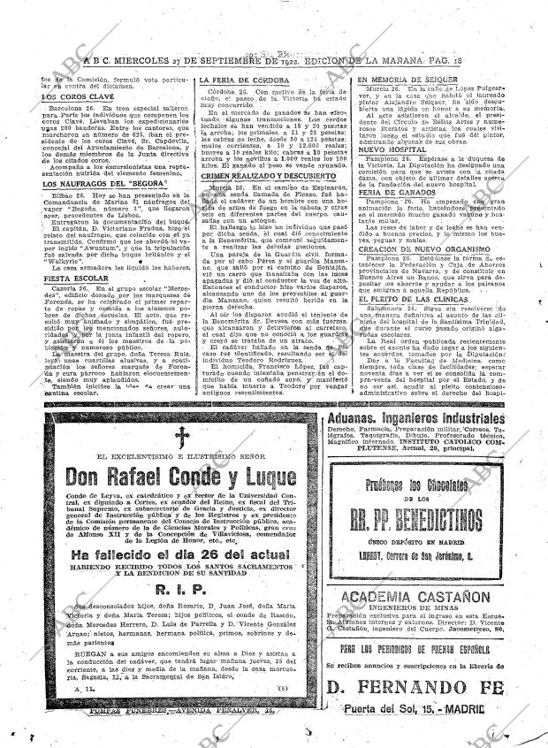 ABC MADRID 27-09-1922 página 18