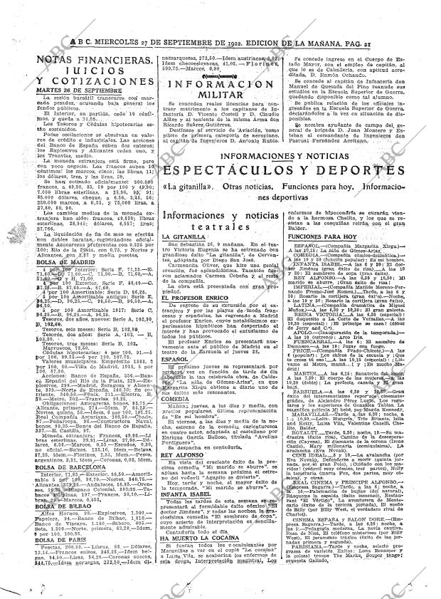 ABC MADRID 27-09-1922 página 21