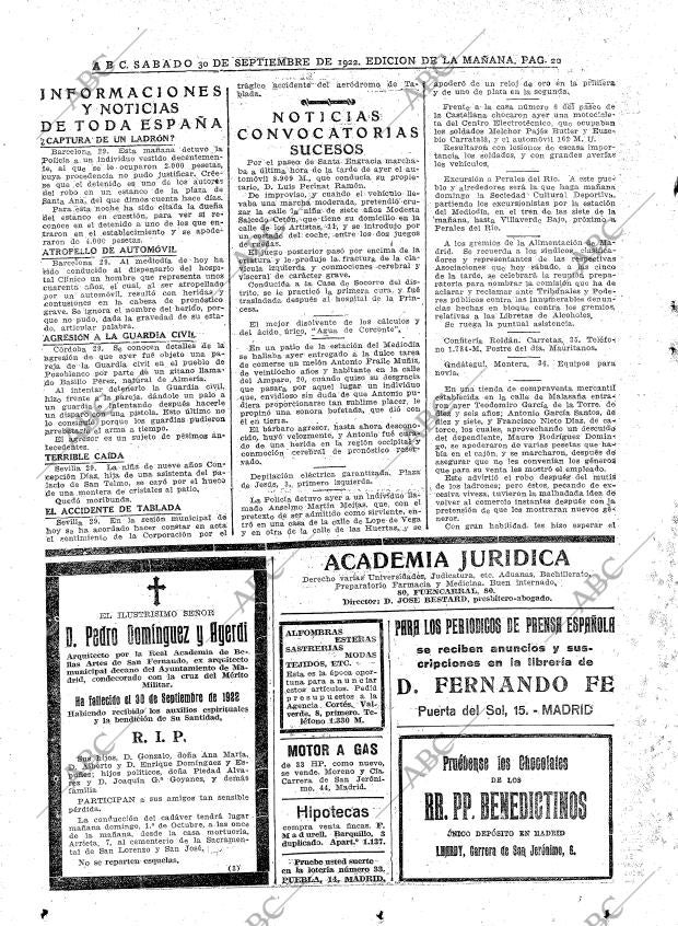 ABC MADRID 30-09-1922 página 20