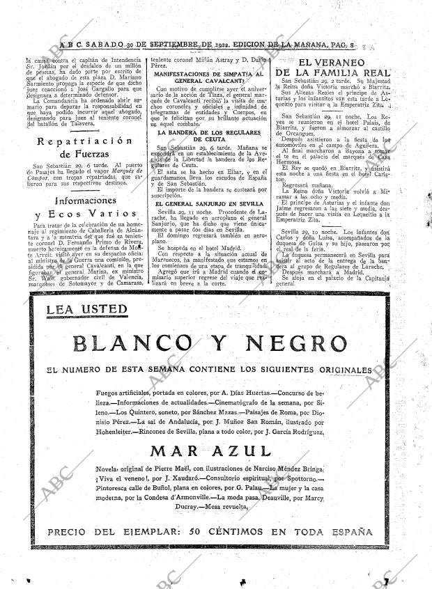 ABC MADRID 30-09-1922 página 8