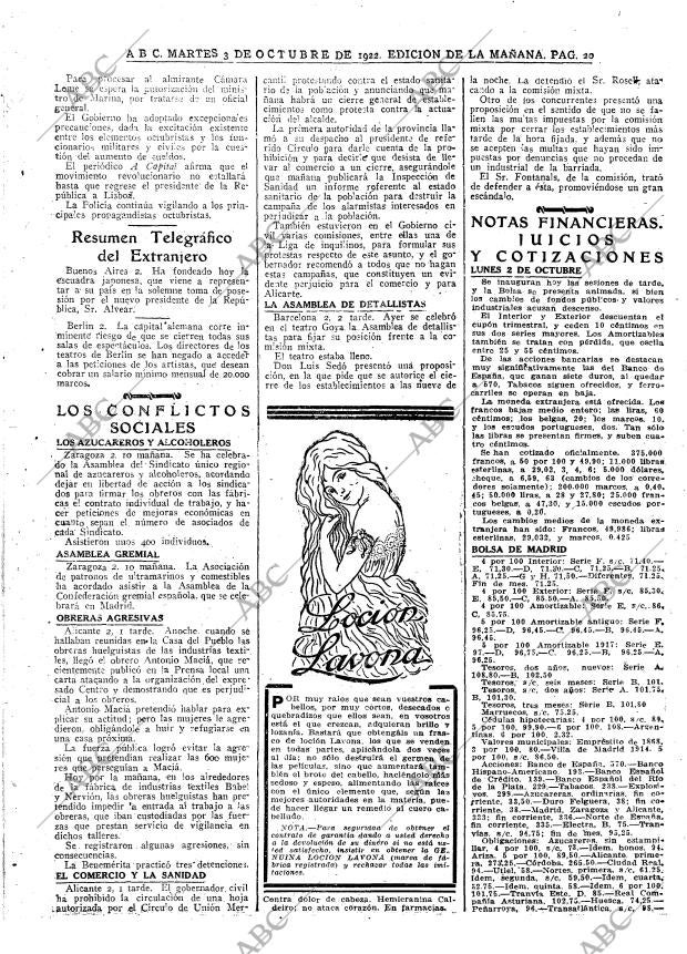 ABC MADRID 03-10-1922 página 20