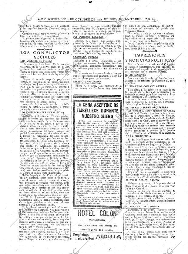 ABC MADRID 04-10-1922 página 14