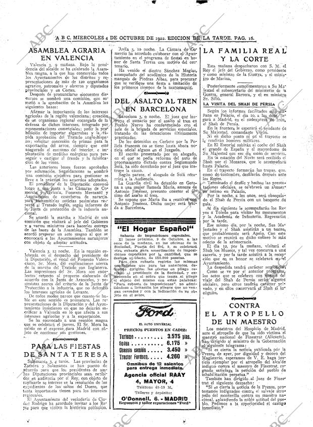 ABC MADRID 04-10-1922 página 16