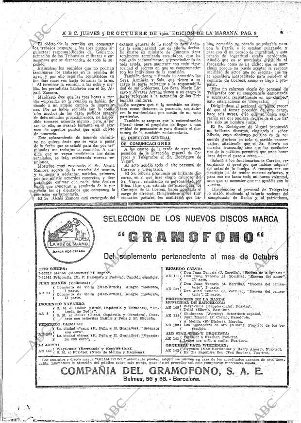 ABC MADRID 05-10-1922 página 8