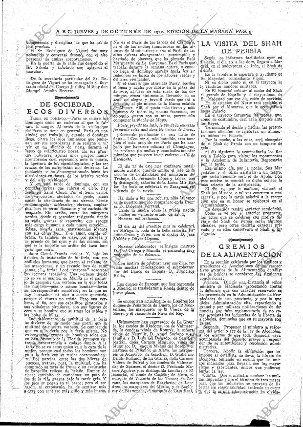 ABC MADRID 05-10-1922 página 9