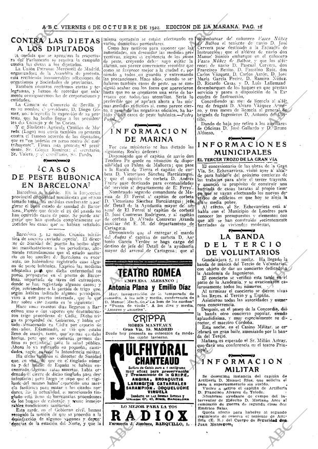 ABC MADRID 06-10-1922 página 16