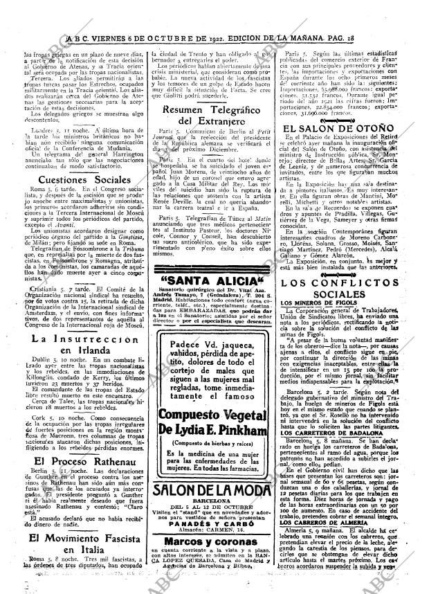 ABC MADRID 06-10-1922 página 18