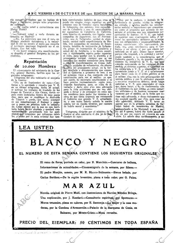 ABC MADRID 06-10-1922 página 8