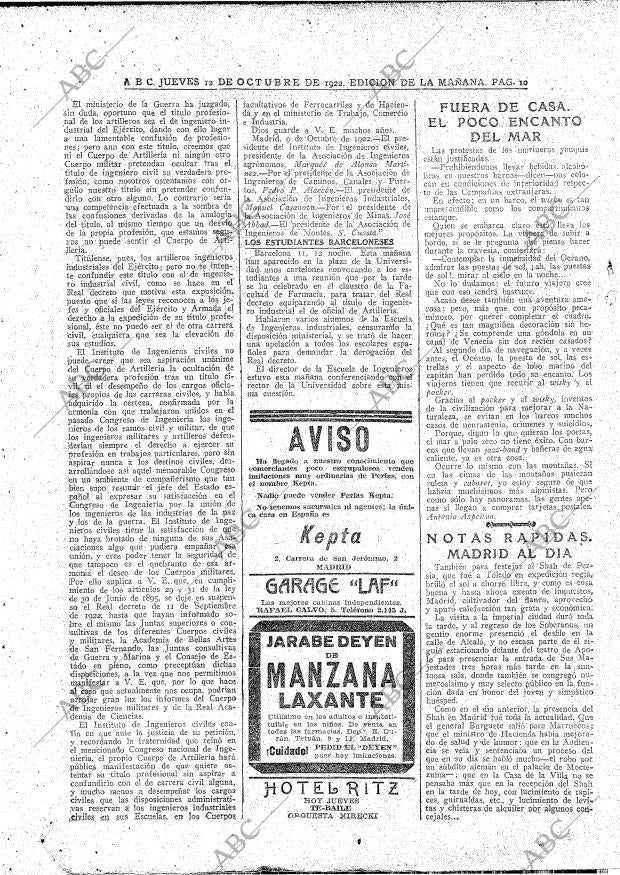 ABC MADRID 12-10-1922 página 10