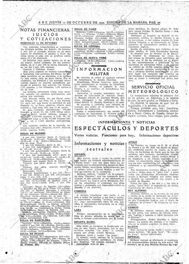 ABC MADRID 12-10-1922 página 20