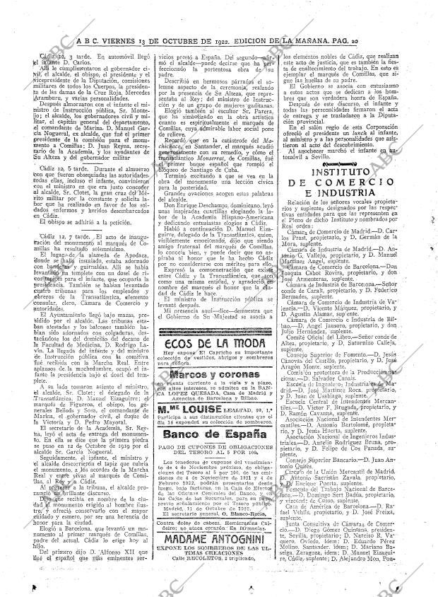 ABC MADRID 13-10-1922 página 20