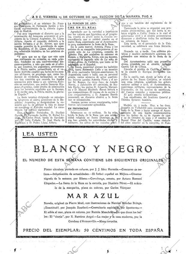 ABC MADRID 13-10-1922 página 8