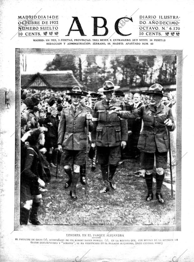 ABC MADRID 14-10-1922 página 1