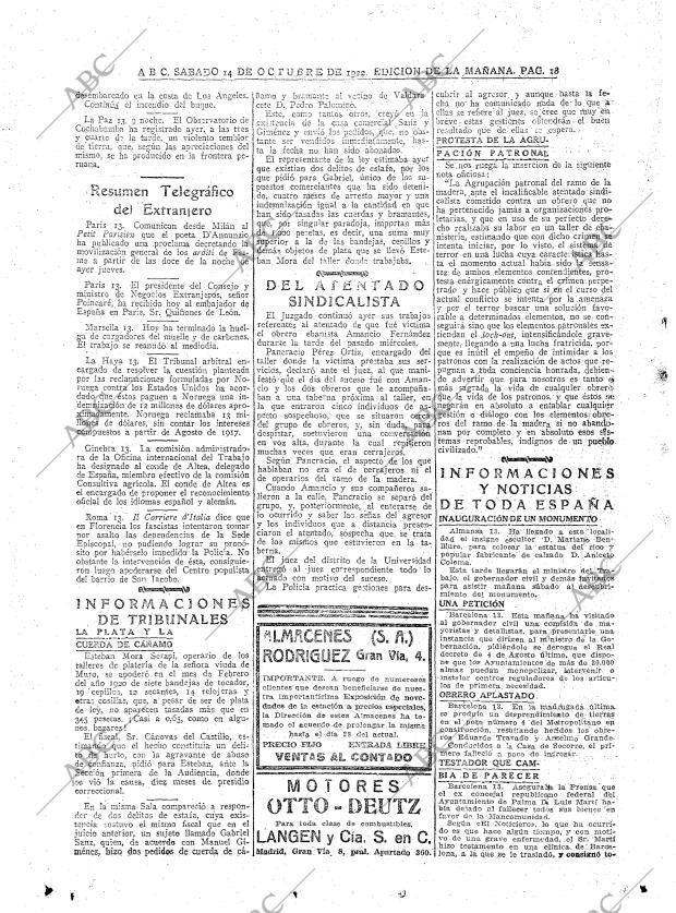 ABC MADRID 14-10-1922 página 18