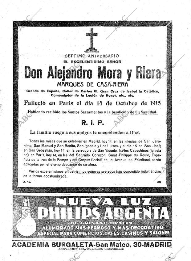 ABC MADRID 14-10-1922 página 27