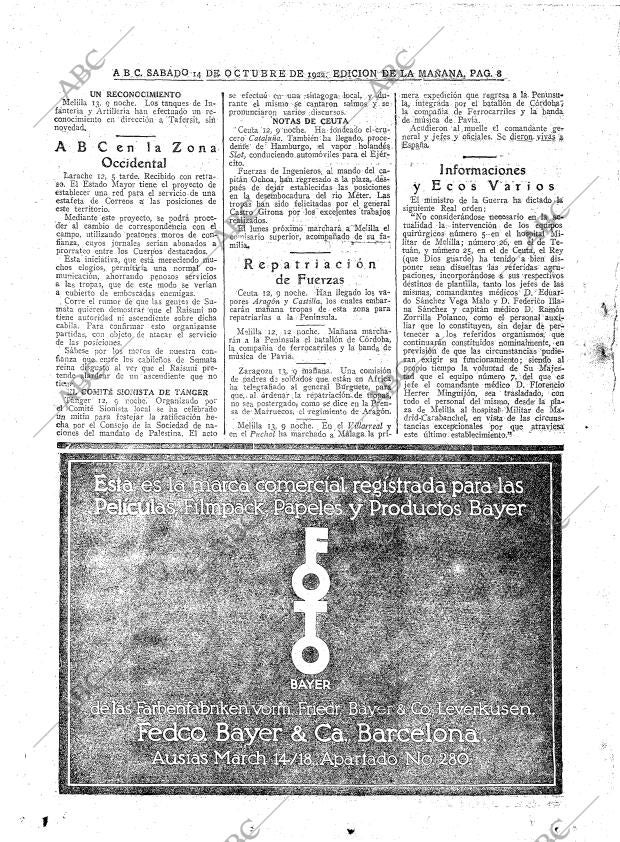 ABC MADRID 14-10-1922 página 8