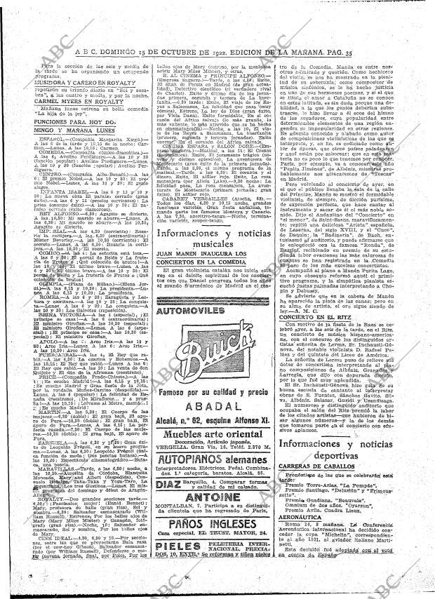 ABC MADRID 15-10-1922 página 33