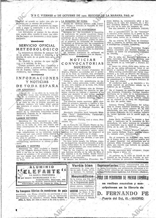 ABC MADRID 27-10-1922 página 20