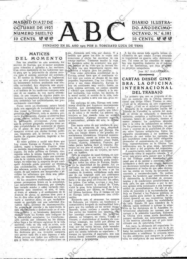 ABC MADRID 27-10-1922 página 3