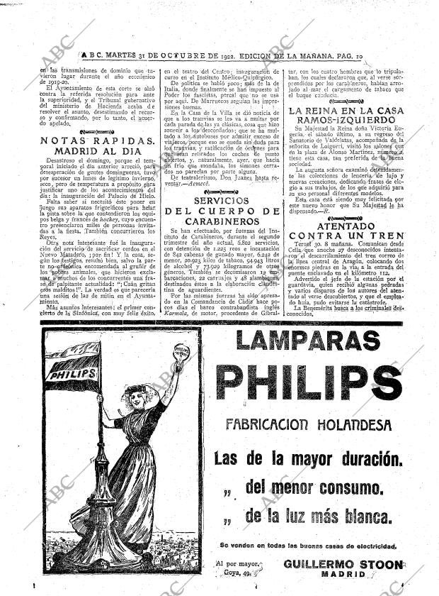 ABC MADRID 31-10-1922 página 10