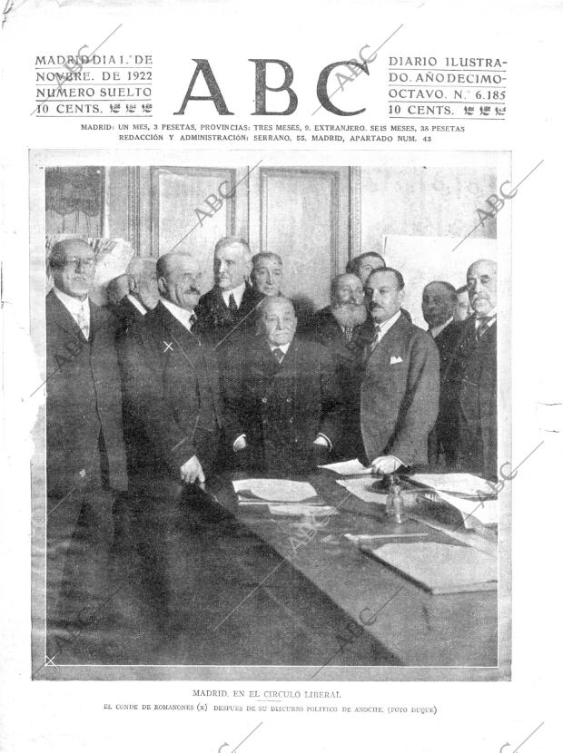 ABC MADRID 01-11-1922 página 1