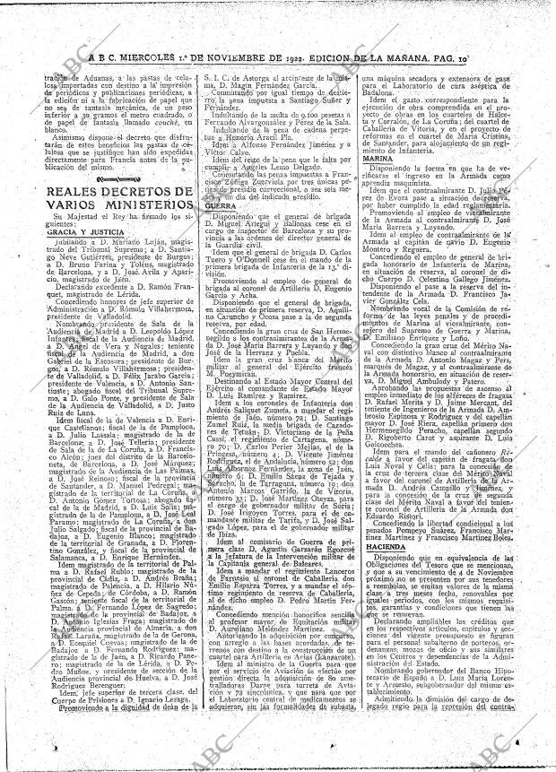 ABC MADRID 01-11-1922 página 10