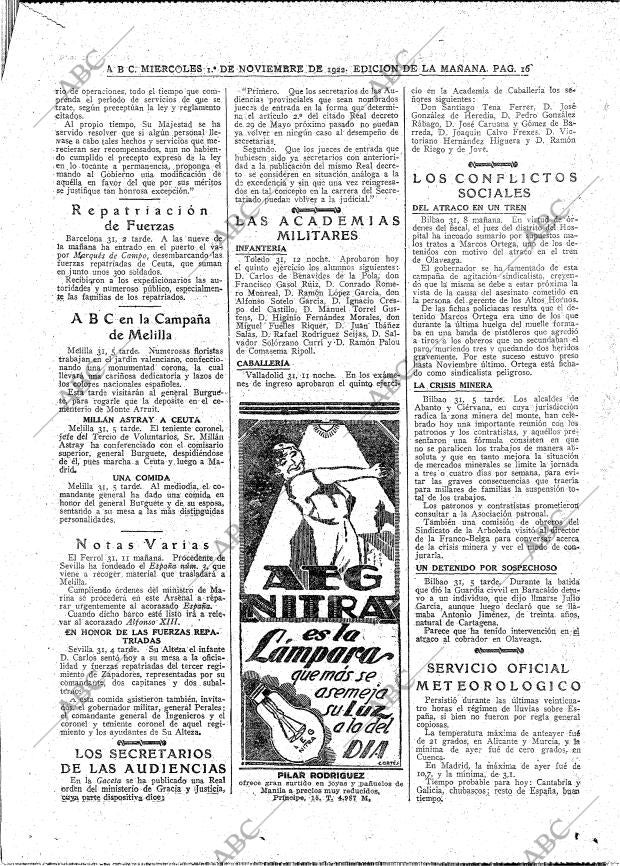 ABC MADRID 01-11-1922 página 16