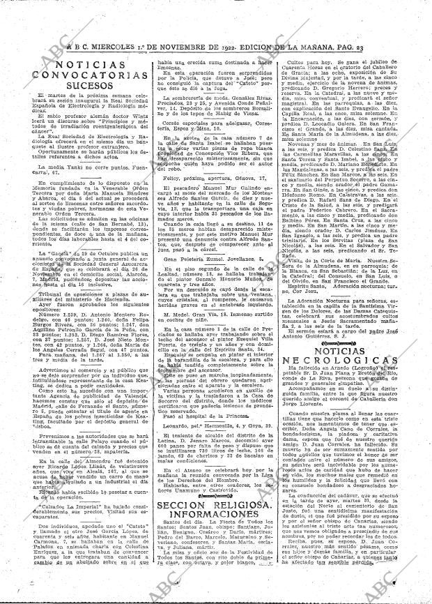 ABC MADRID 01-11-1922 página 23