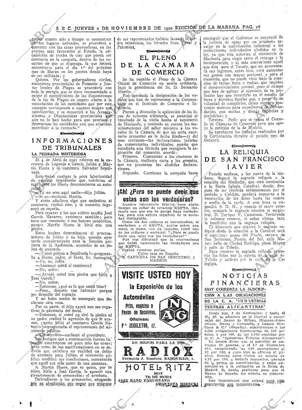 ABC MADRID 02-11-1922 página 16