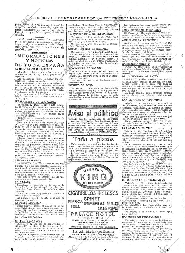 ABC MADRID 02-11-1922 página 20