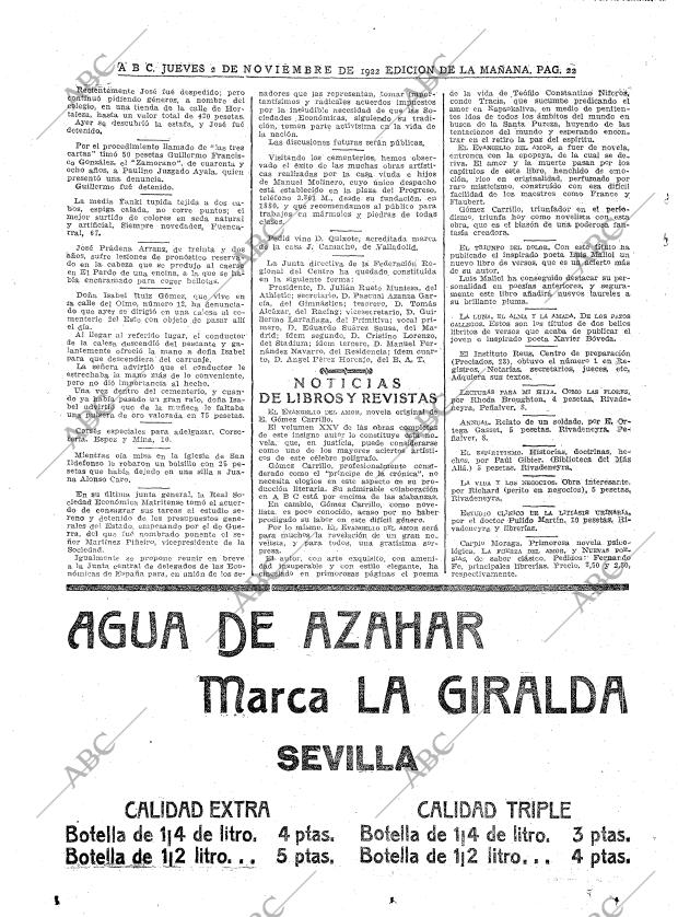 ABC MADRID 02-11-1922 página 22