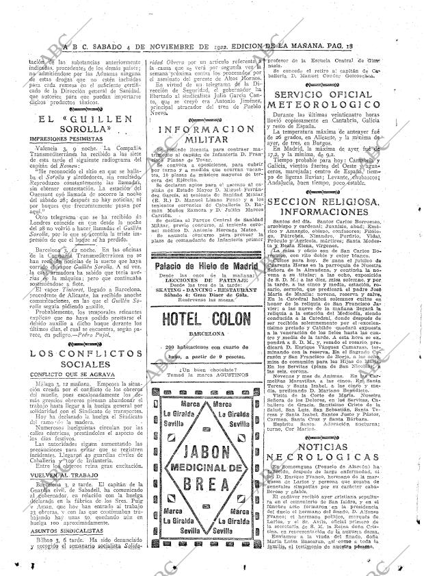 ABC MADRID 04-11-1922 página 18