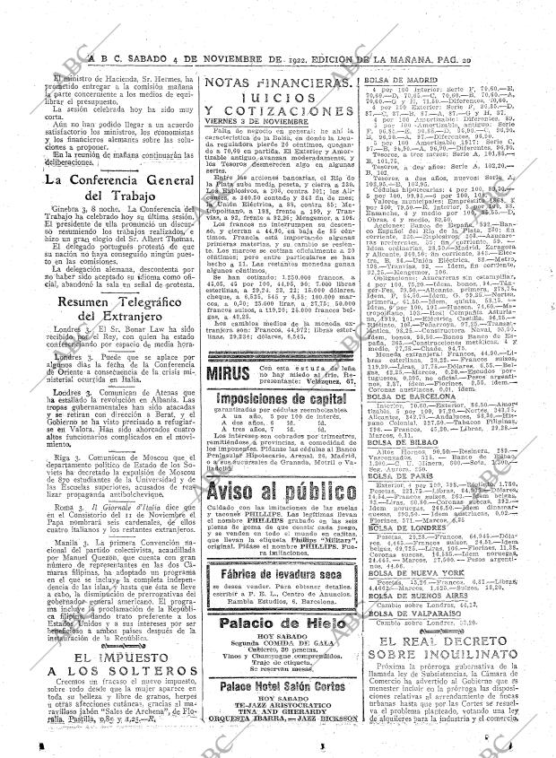 ABC MADRID 04-11-1922 página 20