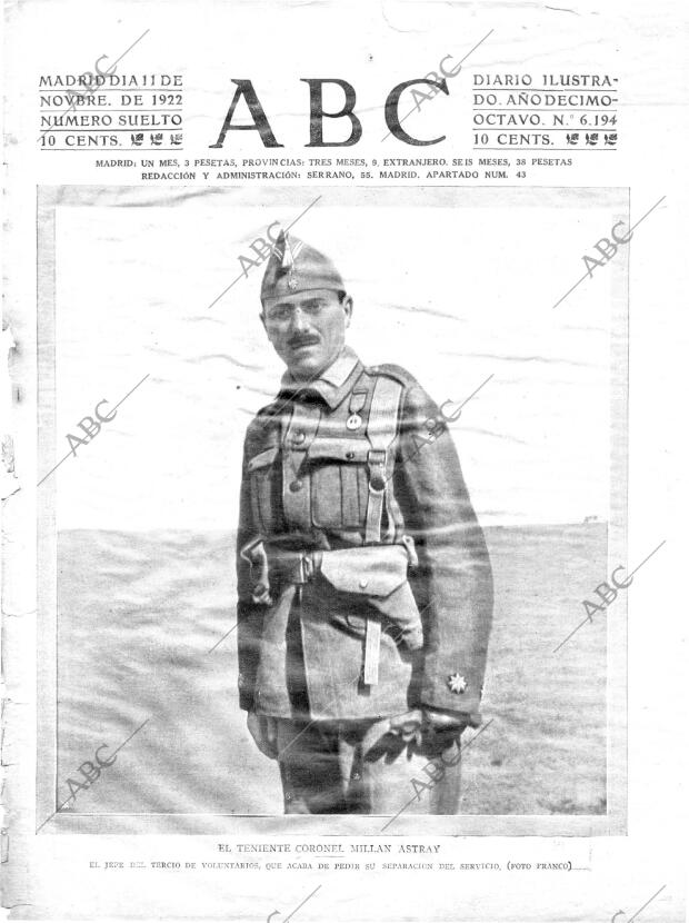 ABC MADRID 11-11-1922 página 1