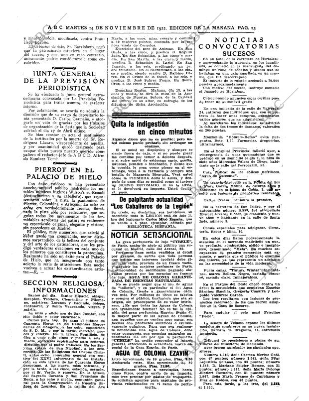 ABC MADRID 14-11-1922 página 25