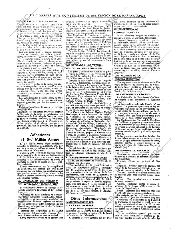 ABC MADRID 14-11-1922 página 9