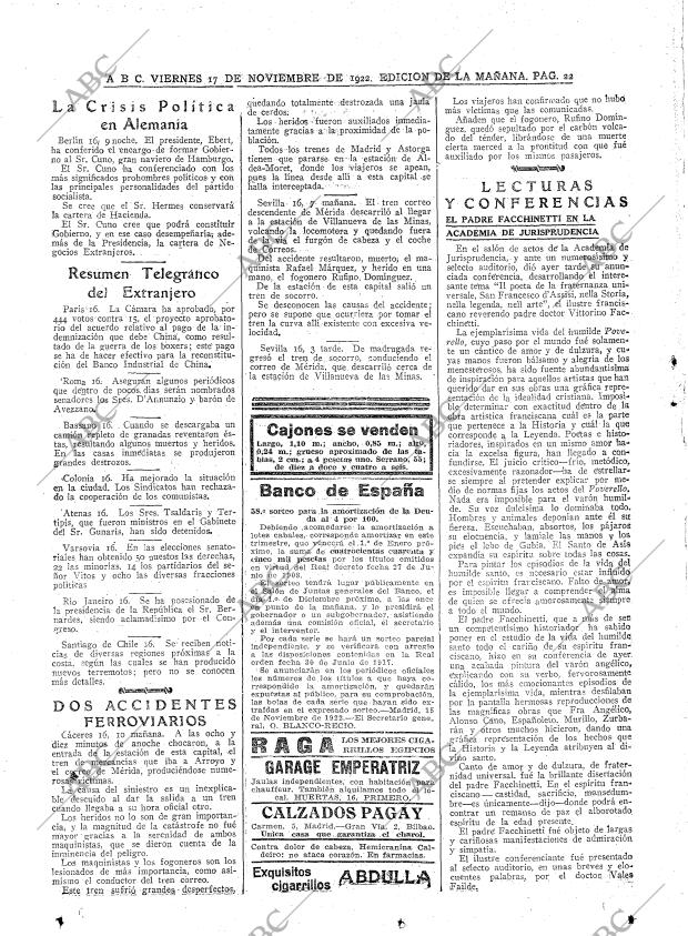 ABC MADRID 17-11-1922 página 22