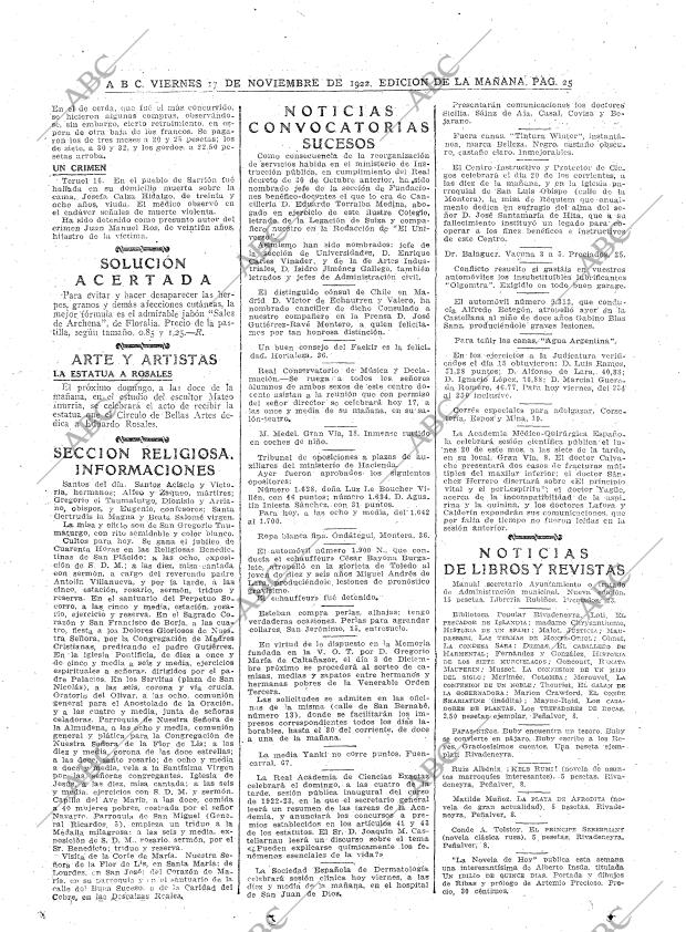 ABC MADRID 17-11-1922 página 25